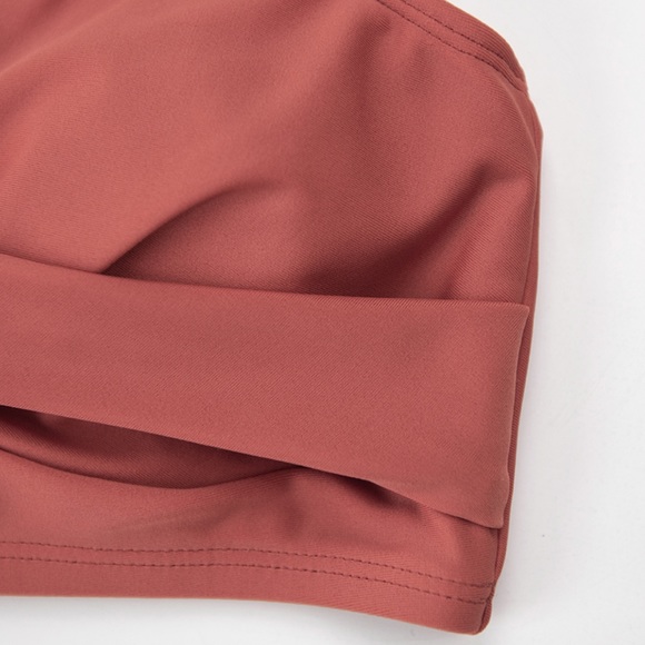 Take Me Out To Play Push Up Sexy Hold + High Waisted Twist Bikini In Sienna Rust - Picture 7 of 9